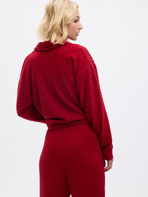 2 of 8 showing, with the color sled red of product Cozy Rib Henley PJ T-Shirt