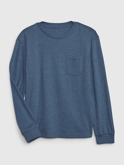1 of 8 showing, with the color blue heather of product Boys Pocket T-Shirt