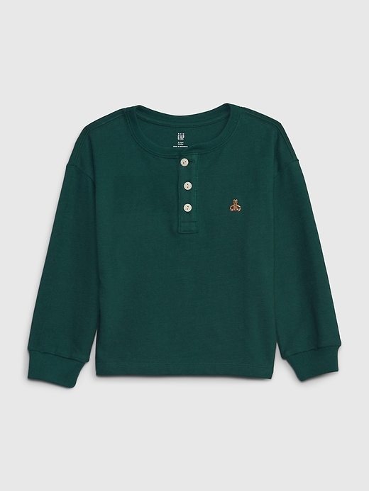 1 of 8 showing, with the color june bug green of product Toddler Henley T-Shirt