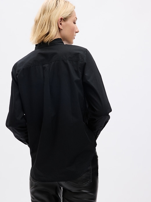 2 of 8 showing, with the color BLACK of product Organic Cotton Jewel Pintuck Shirt