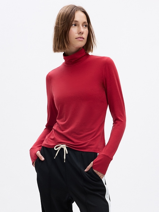 View large product image 1 of 2. GapFit Breathe Turtleneck T-Shirt