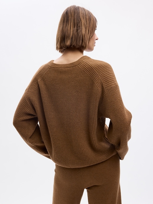 ◆typeservice◆ Mixed Shirring Jumper Brown NATJ06BRF CashSoft Shaker-Stitch Relaxed Sweater | Gap