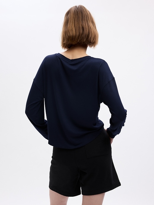 2 of 8 showing, with the color dark night navy of product Rib Henley T-Shirt