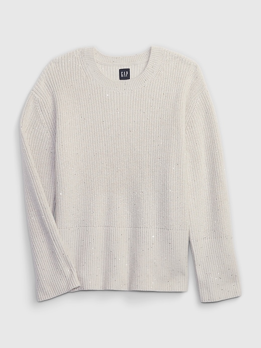 Image number 4 showing, 24/7 Split-Hem Sequin Crewneck Sweater