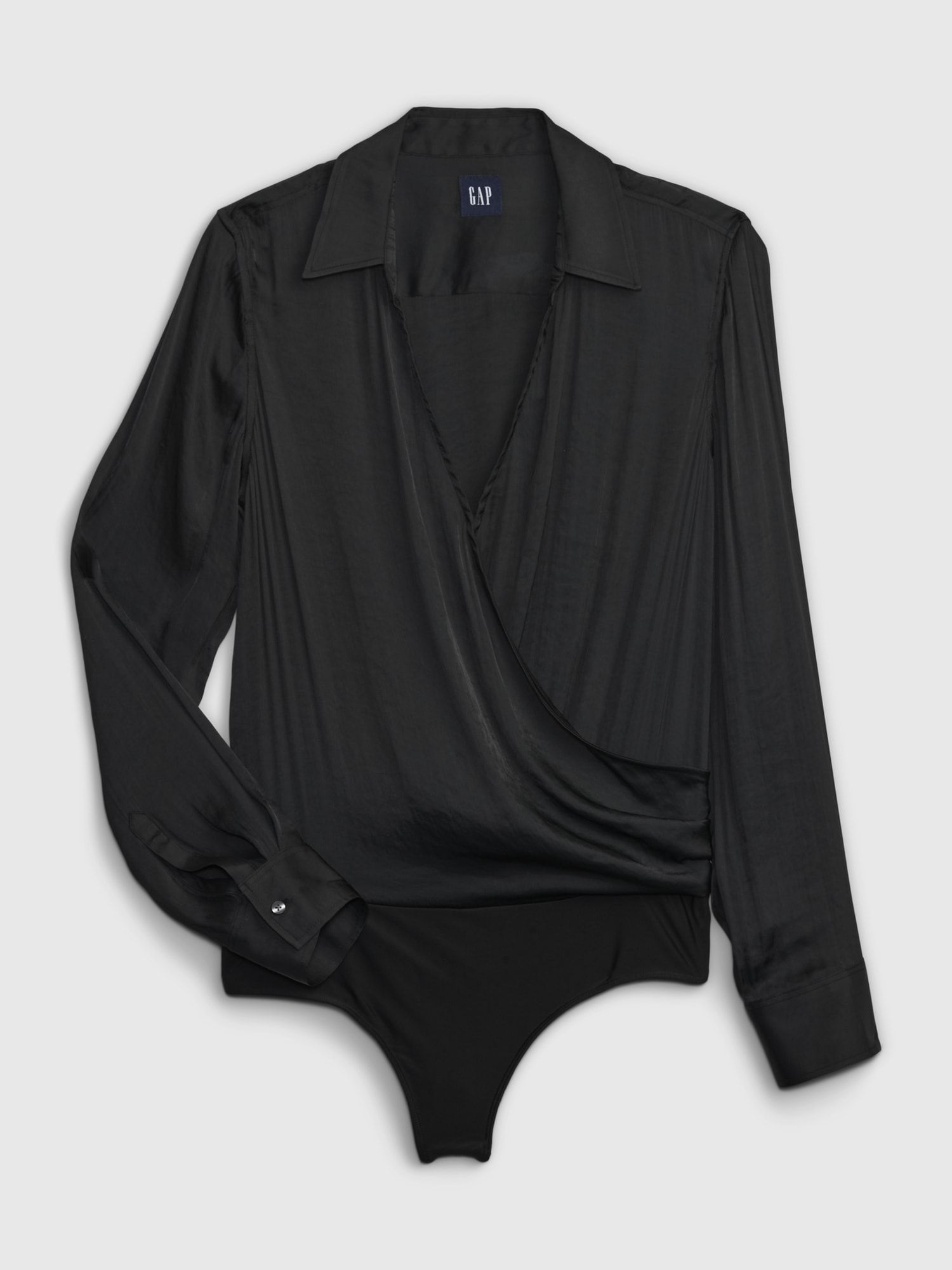 Satin wrap sales bodysuit