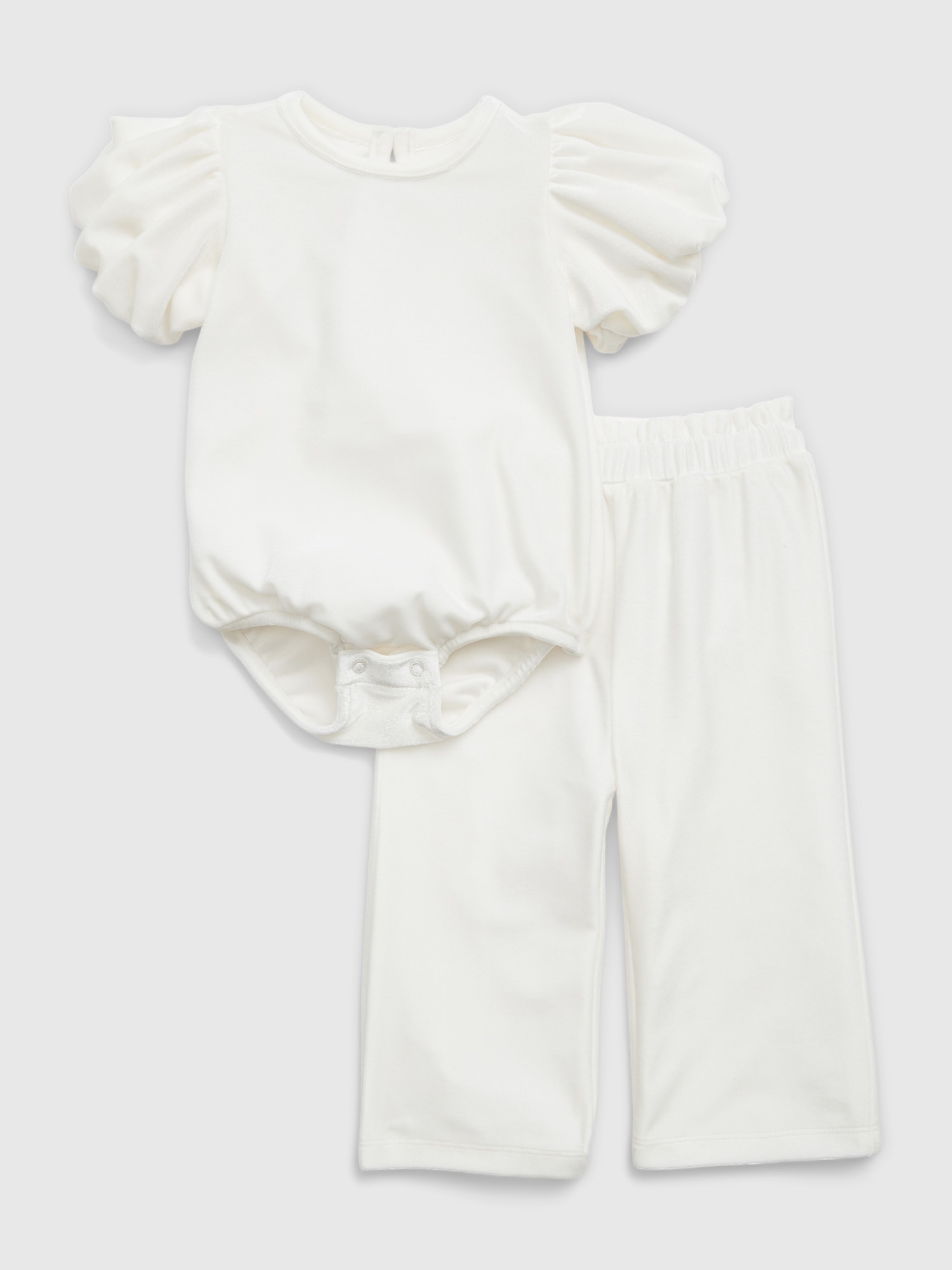 Gap Baby Puff Sleeve Velvet Outfit Set