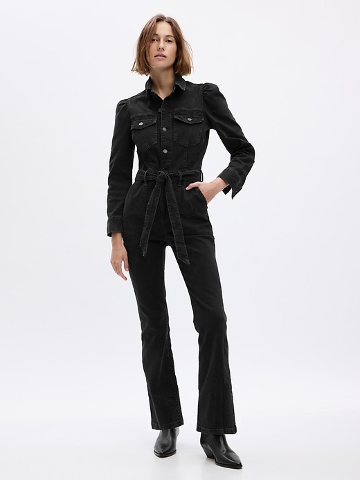 Image number 1 showing, Western Denim Jumpsuit