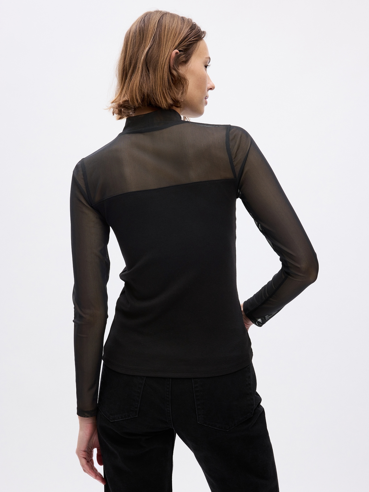 Modern Mockneck Mesh T-Shirt