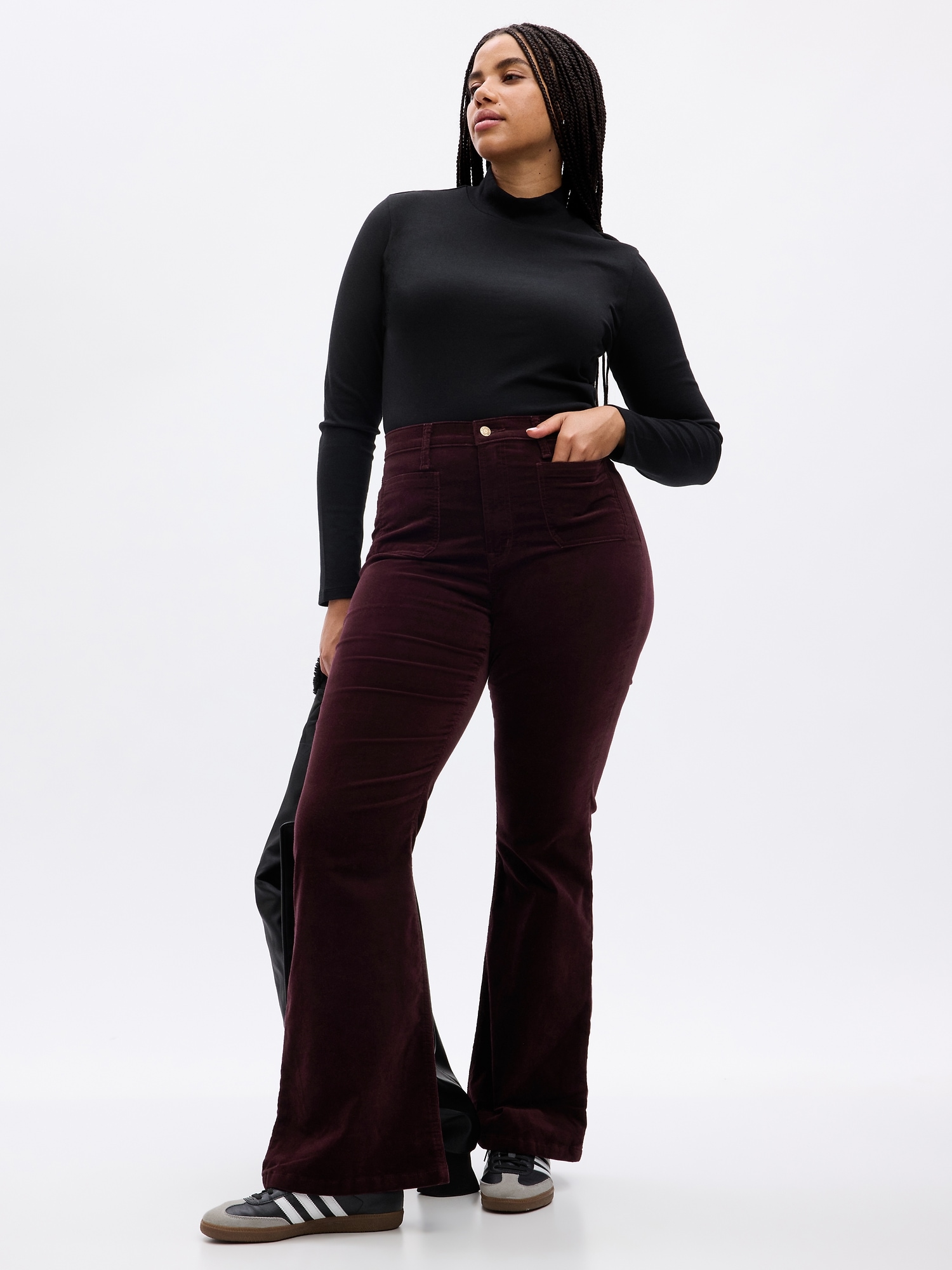 High Rise Velvet '70s Flare Pants