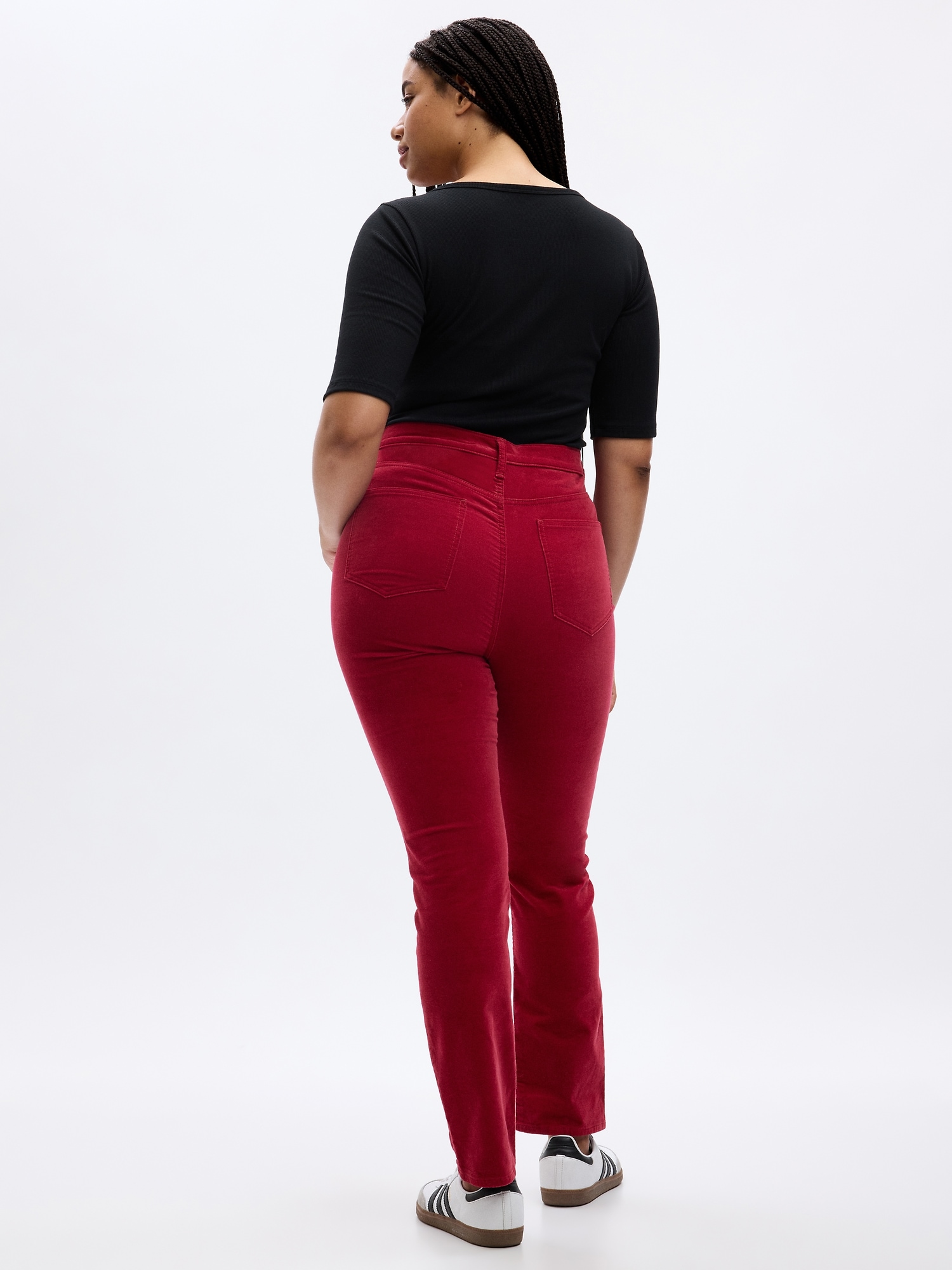 High Rise Velvet Vintage Slim Pants