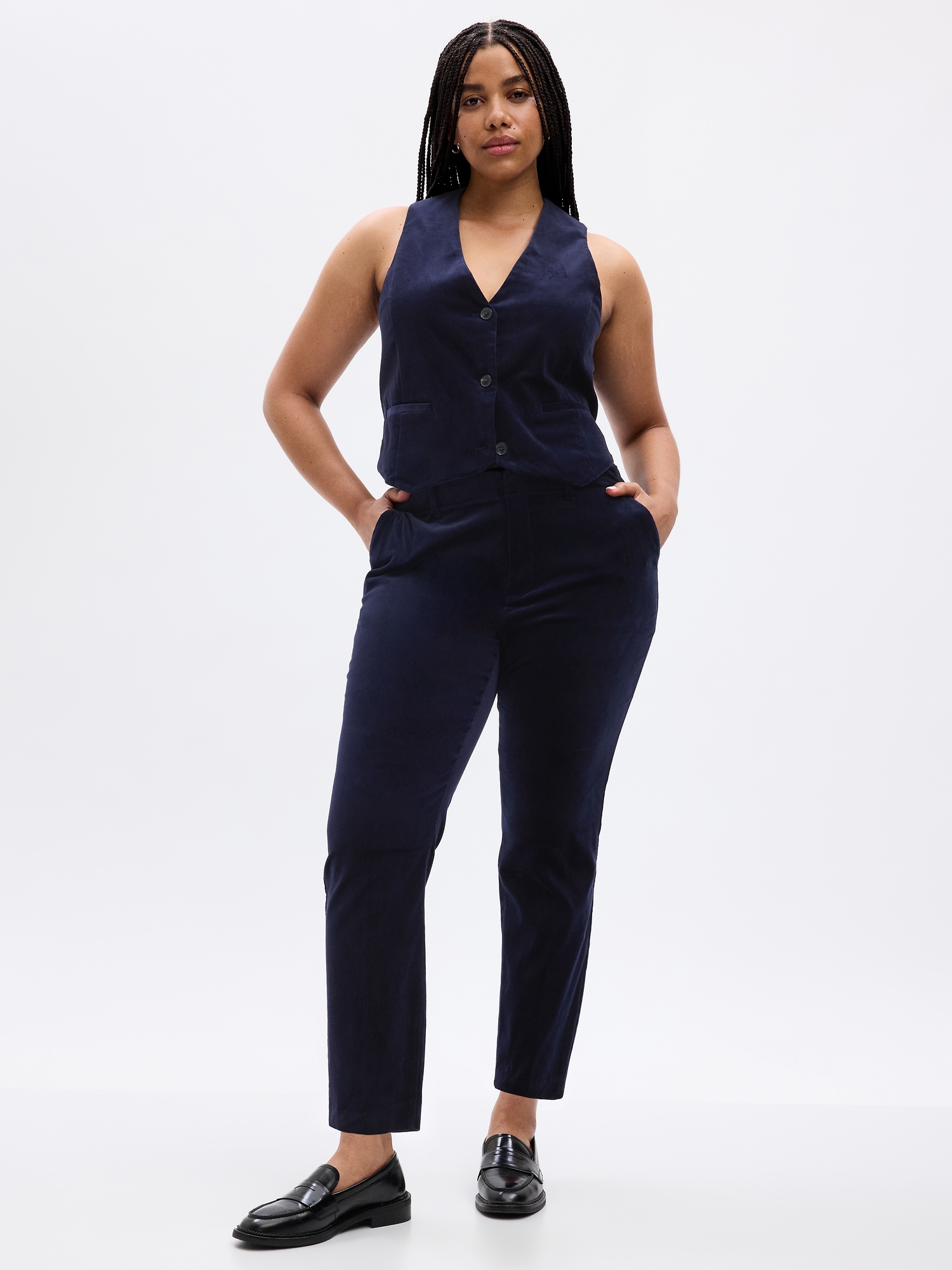 Mid Rise Velvet Downtown Khakis | Gap