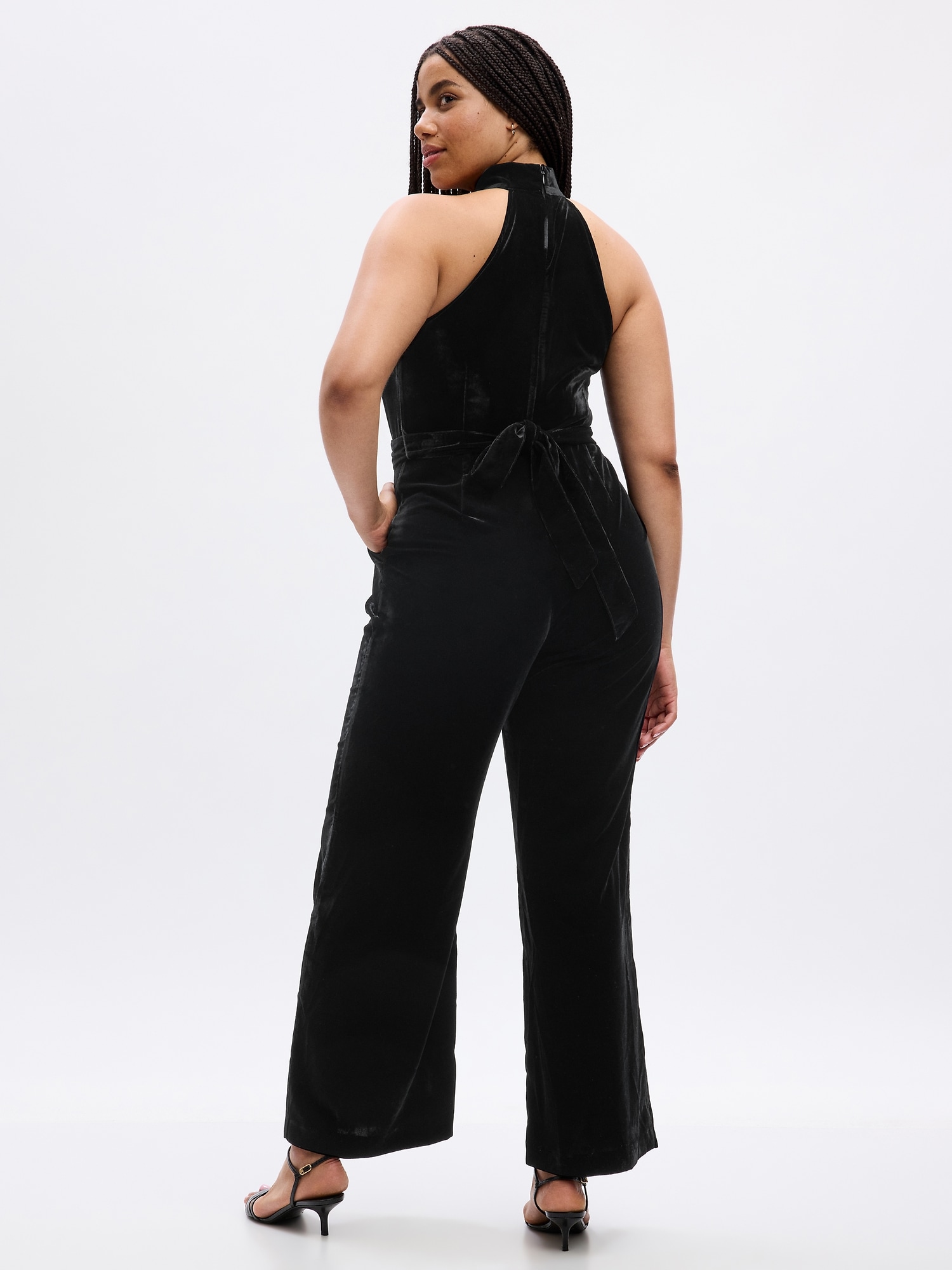 Velvet Wide-Leg Jumpsuit