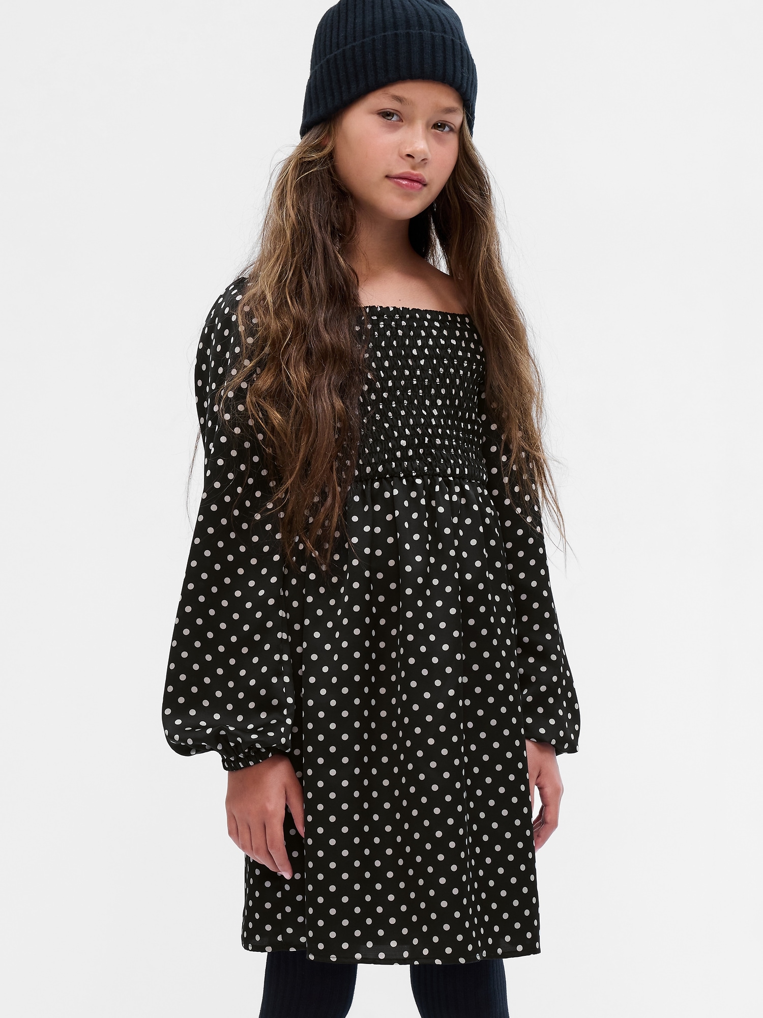 Kids Smocked Dot Dress