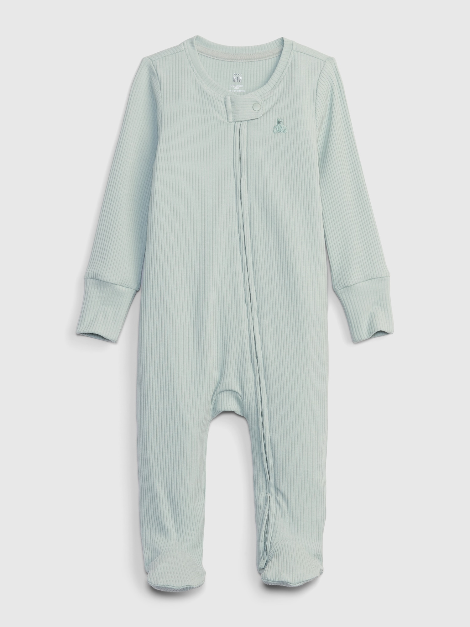 Gap Kids' Baby First Favorites Tinyrib Footed One-piece In Frothy Aqua Blue