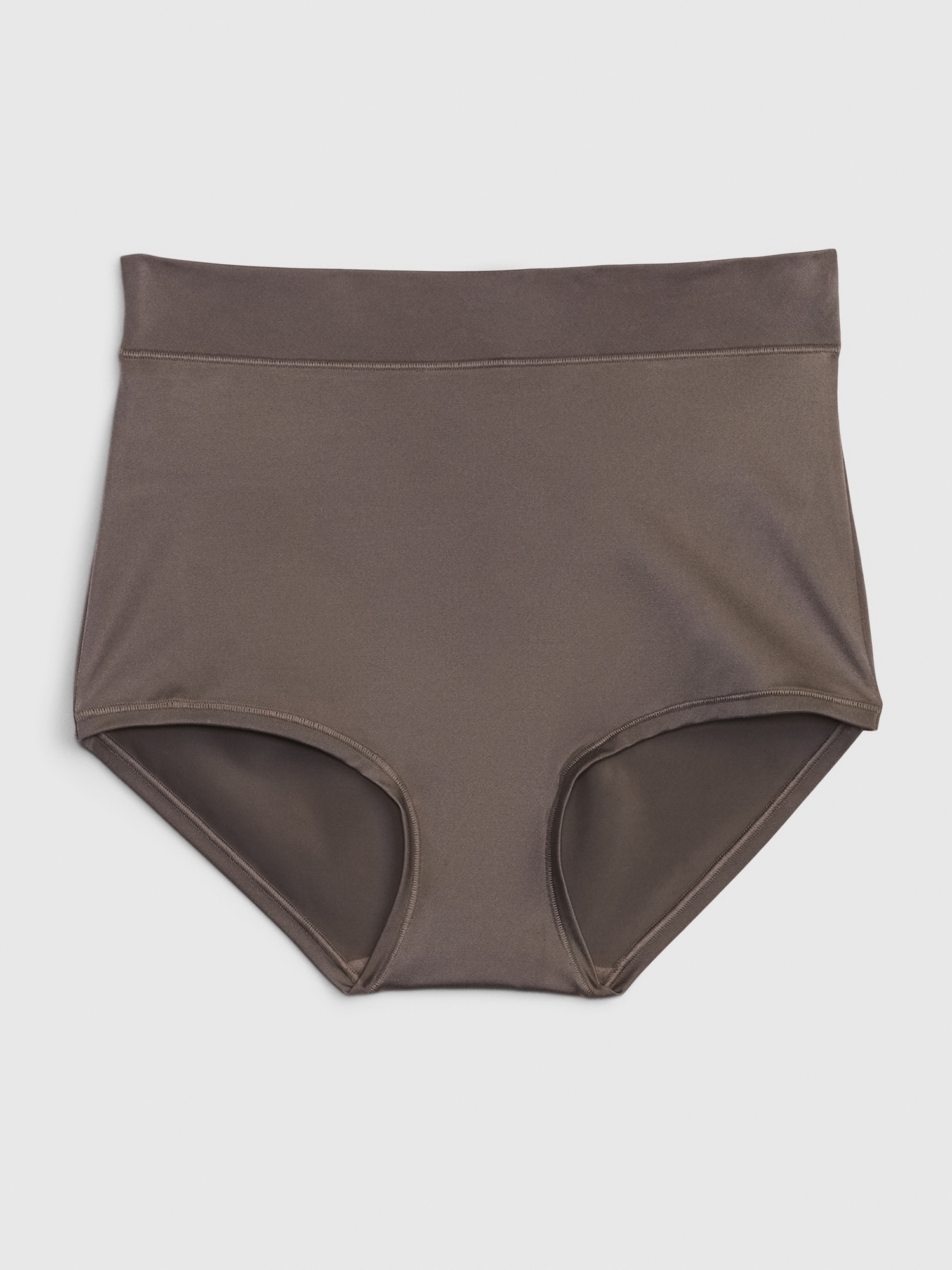 Gap High Rise Satin Bikini Briefs In New Cashmere Brown