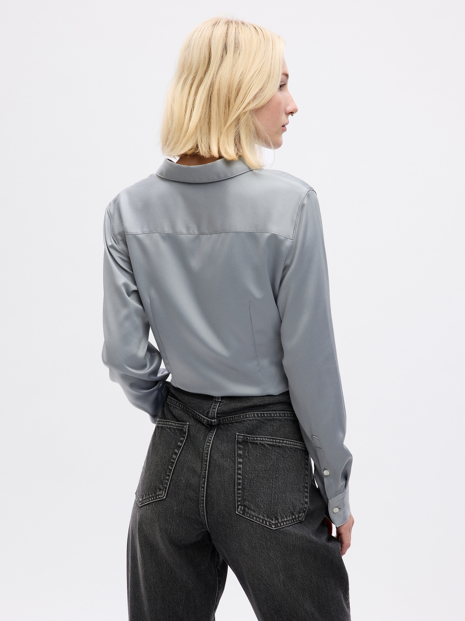 Satin Ruched Shirt Gap