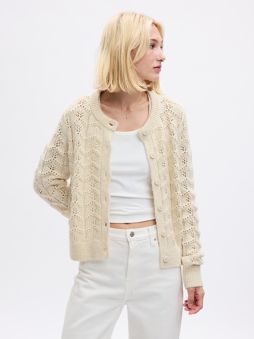 Image number 5 showing, Pointelle Sweater Cardigan