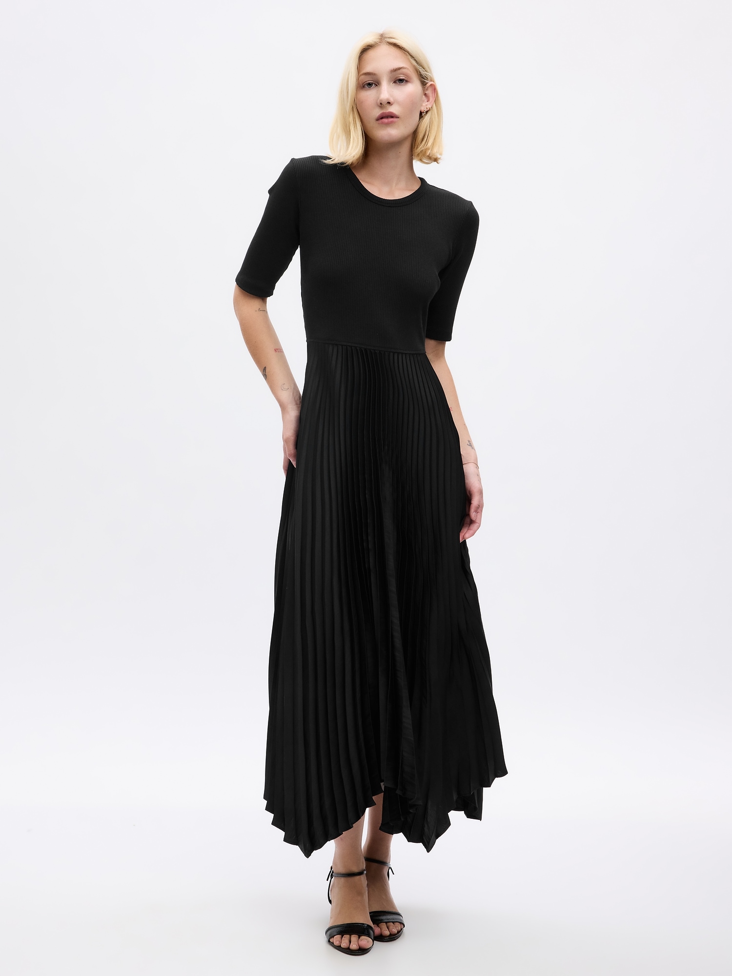 Gap Satin Pleated Midi Dress