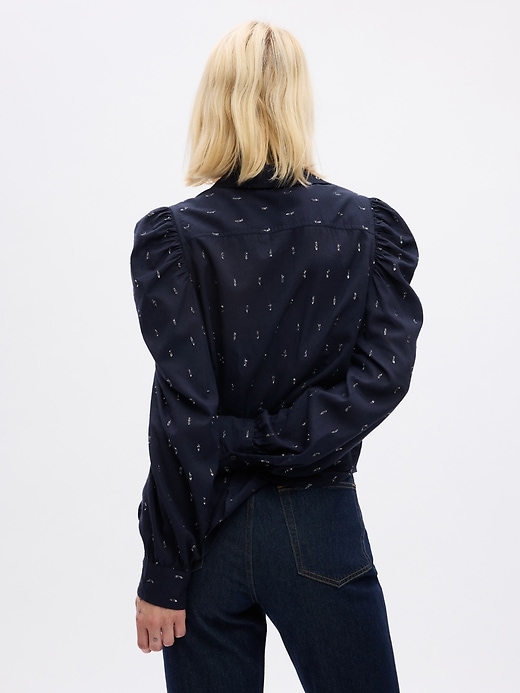 Image number 2 showing, Embroidered Puff Sleeve Shirt