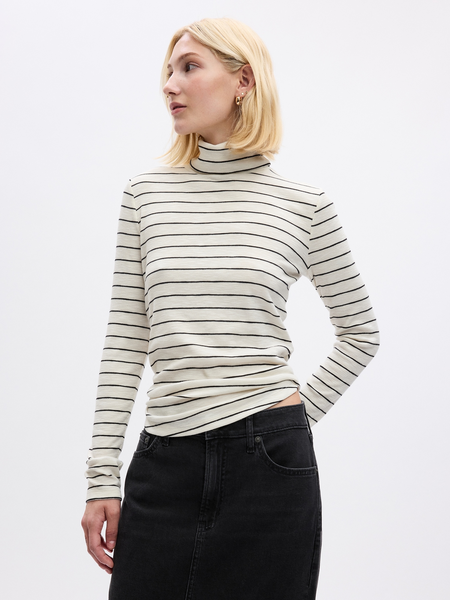 Essential Rib Turtleneck T Shirt Gap