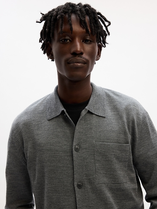 2 of 8 showing, with the color charcoal gray of product Wool Sweater Shirt