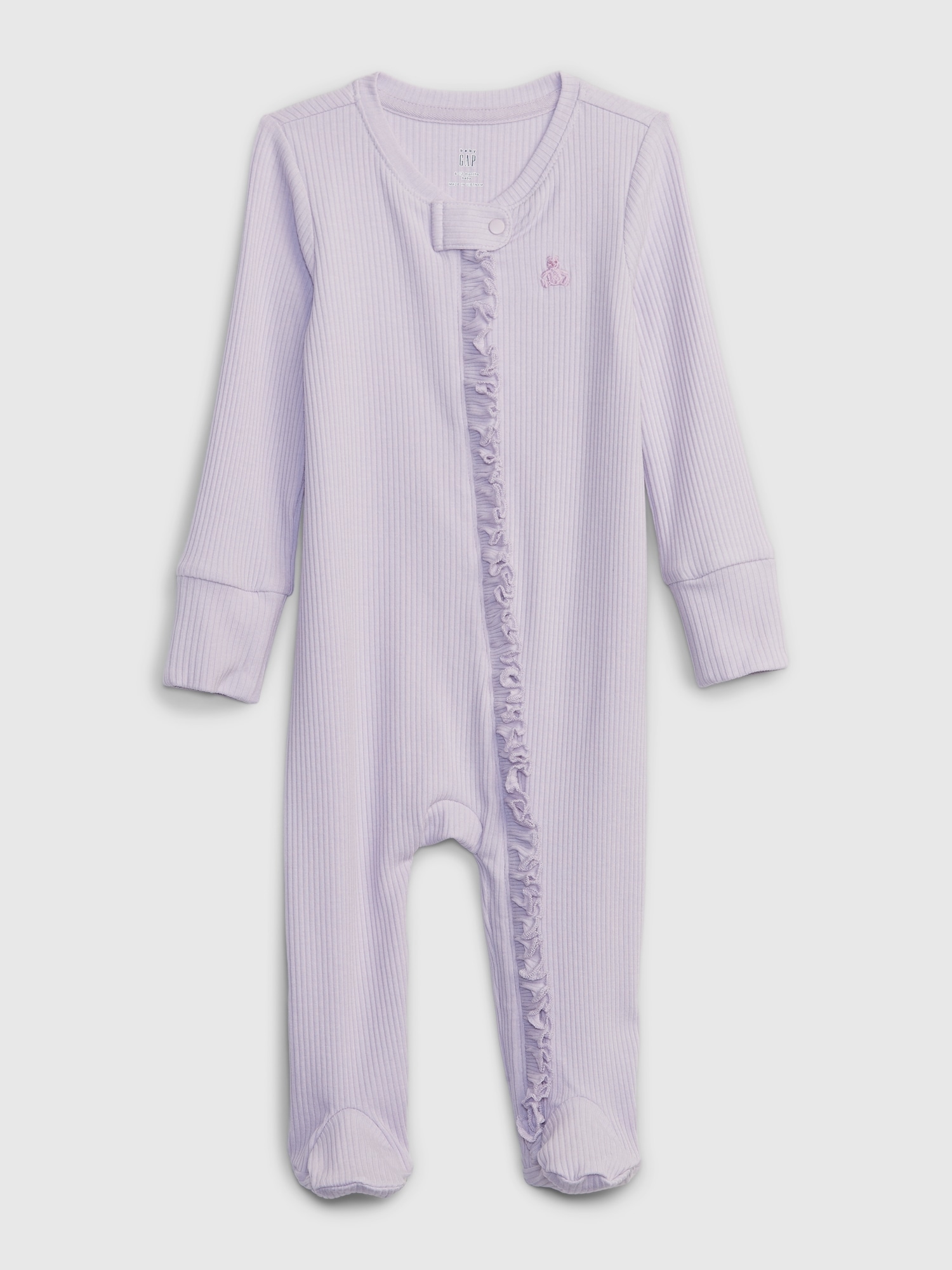 Gap Kids' Baby First Favorites Tinyrib Footed One-piece In Orchid Petal