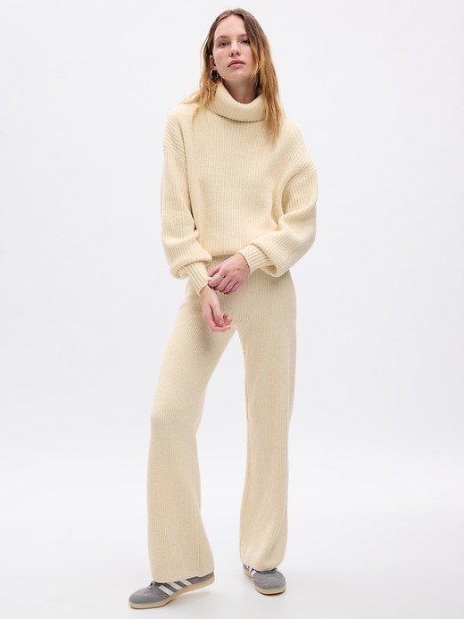 1 of 8 showing, with the color birch beige of product CashSoft Turtleneck Sweater