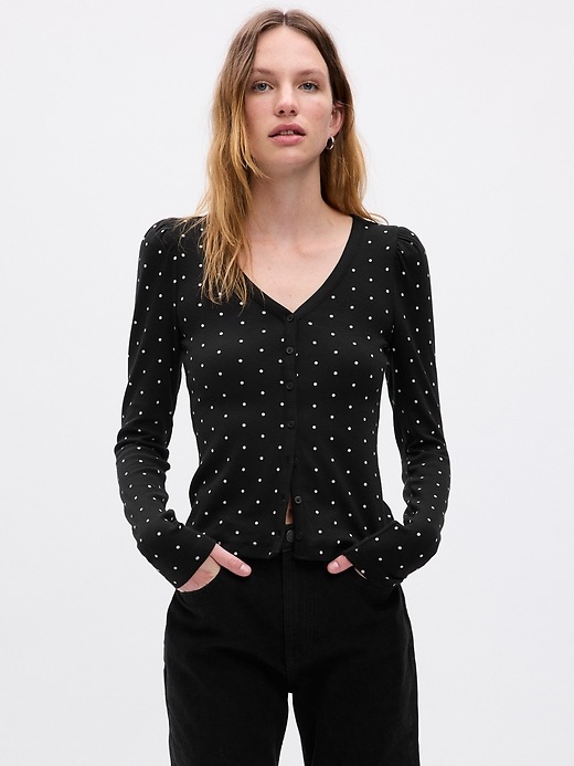 Modern V Neck Cardigan Gap