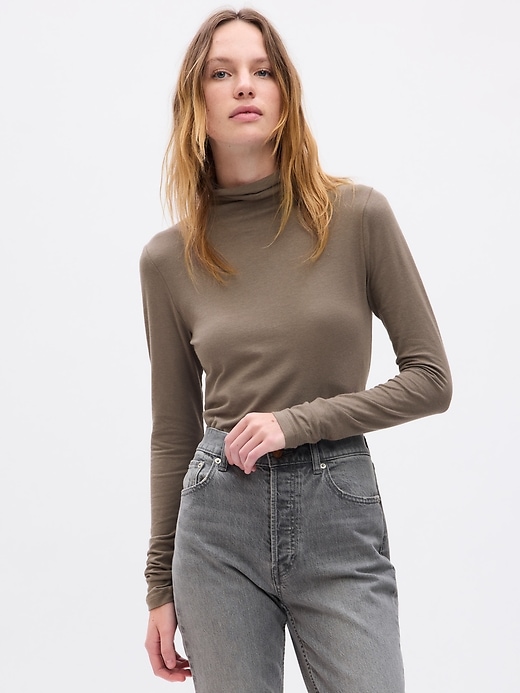 Image number 5 showing, Lightweight Turtleneck T-Shirt