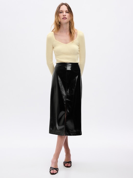 1 of 8 showing, with the color chino beige of product Sweetheart Corset Sweater