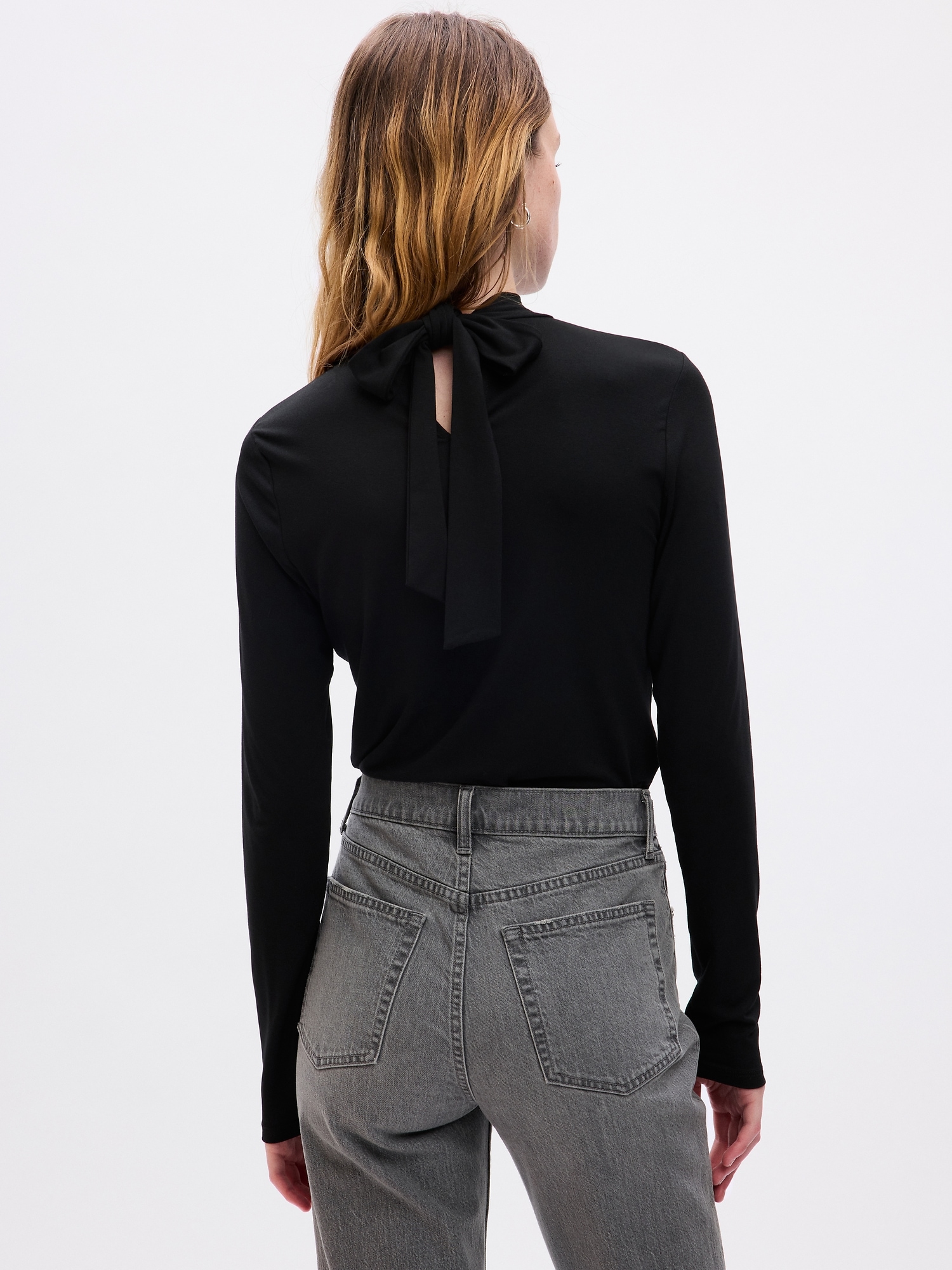 Tie-Back Turtleneck T-Shirt | Gap