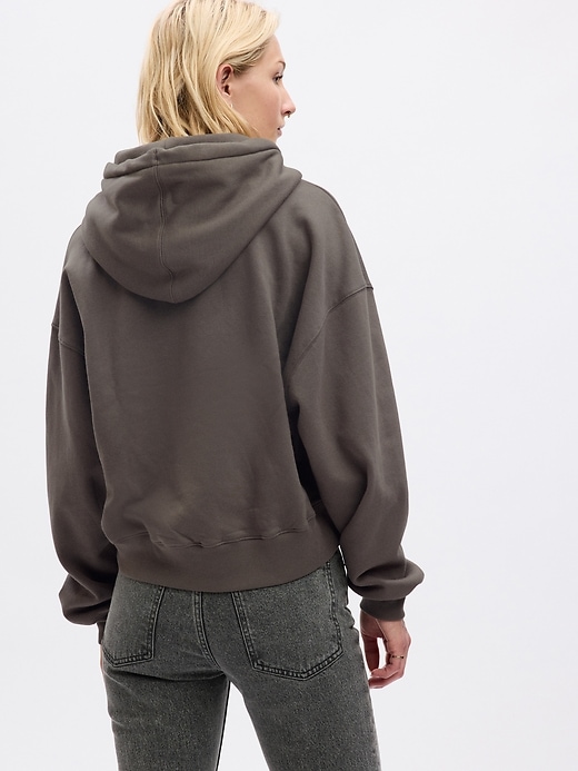 2 of 8 showing, with the color cashmere brown of product VintageSoft Cropped Hoodie