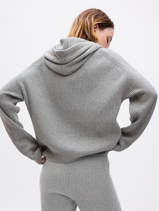 Image number 2 showing, CashSoft Shaker-Stitch Sweater Hoodie