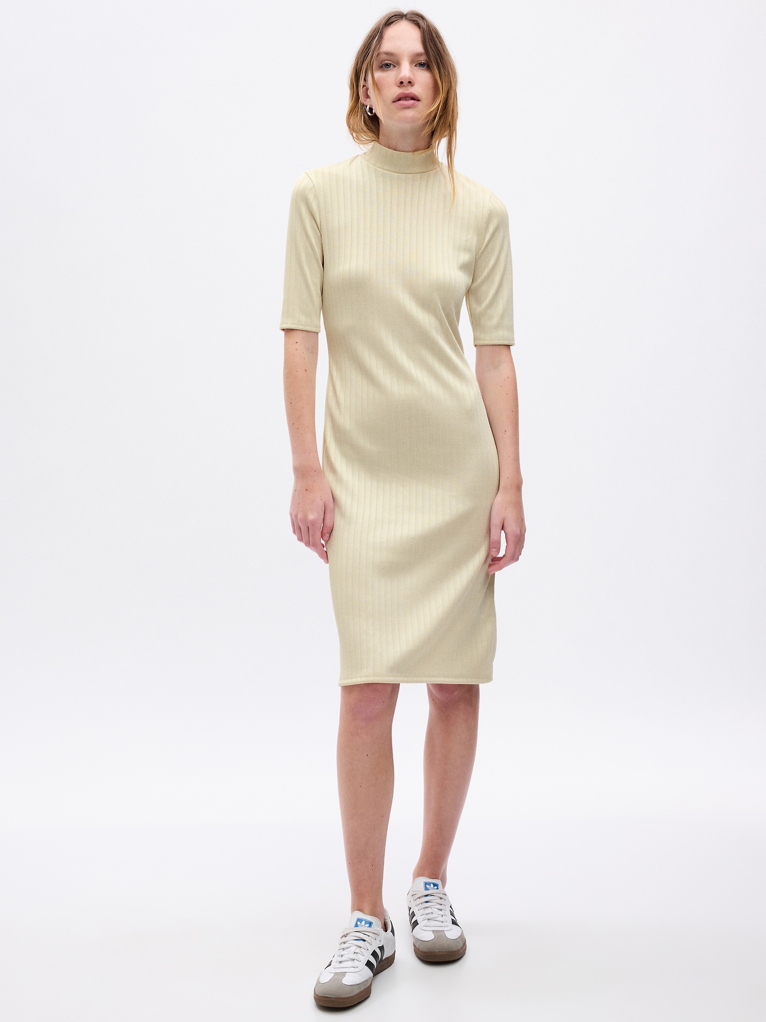 Gap Mockneck Rib Midi Dress