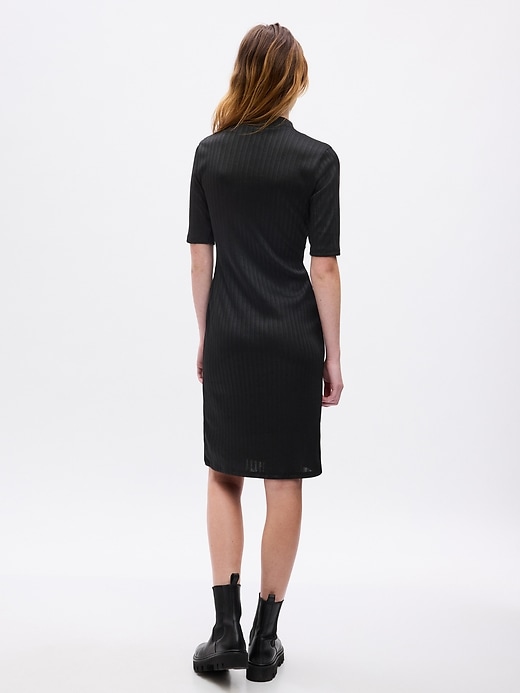Image number 2 showing, Mockneck Rib Midi Dress