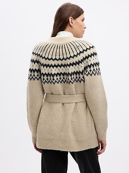 Fair Isle Wrap Sweater Cardigan Gap