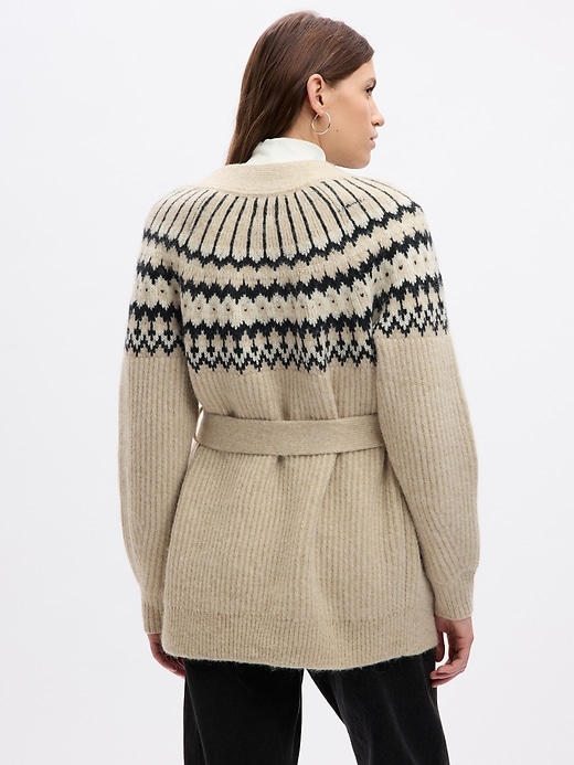 Image number 2 showing, Fair Isle Wrap Sweater Cardigan