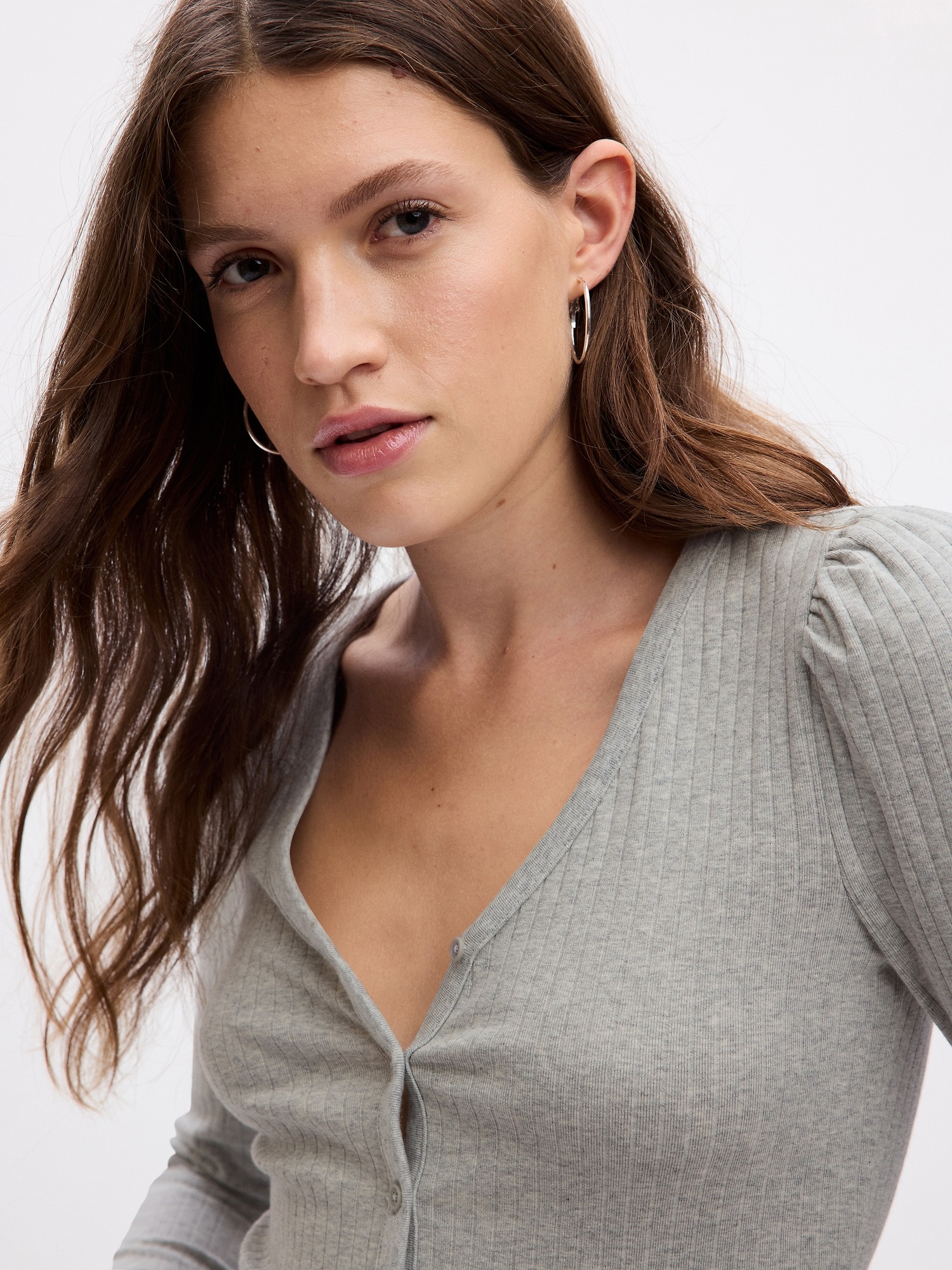 Modern V Neck Cardigan Gap