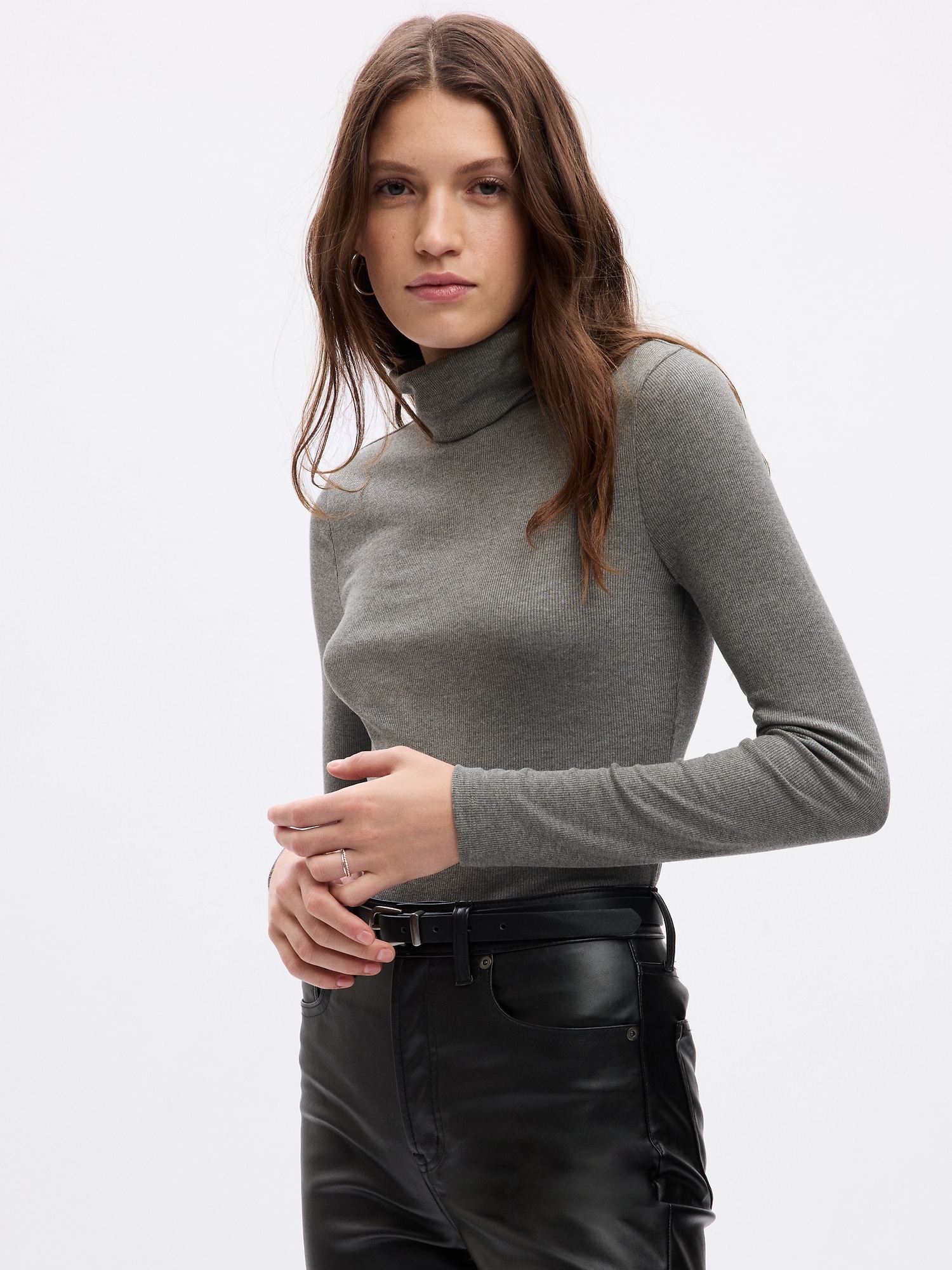 Mini Rib Turtleneck T-Shirt