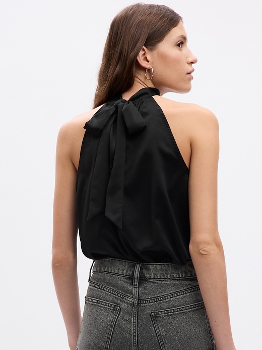 black silk halter top