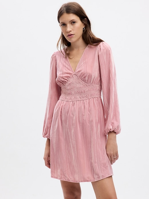 Image number 8 showing, Velvet Smocked Mini Dress