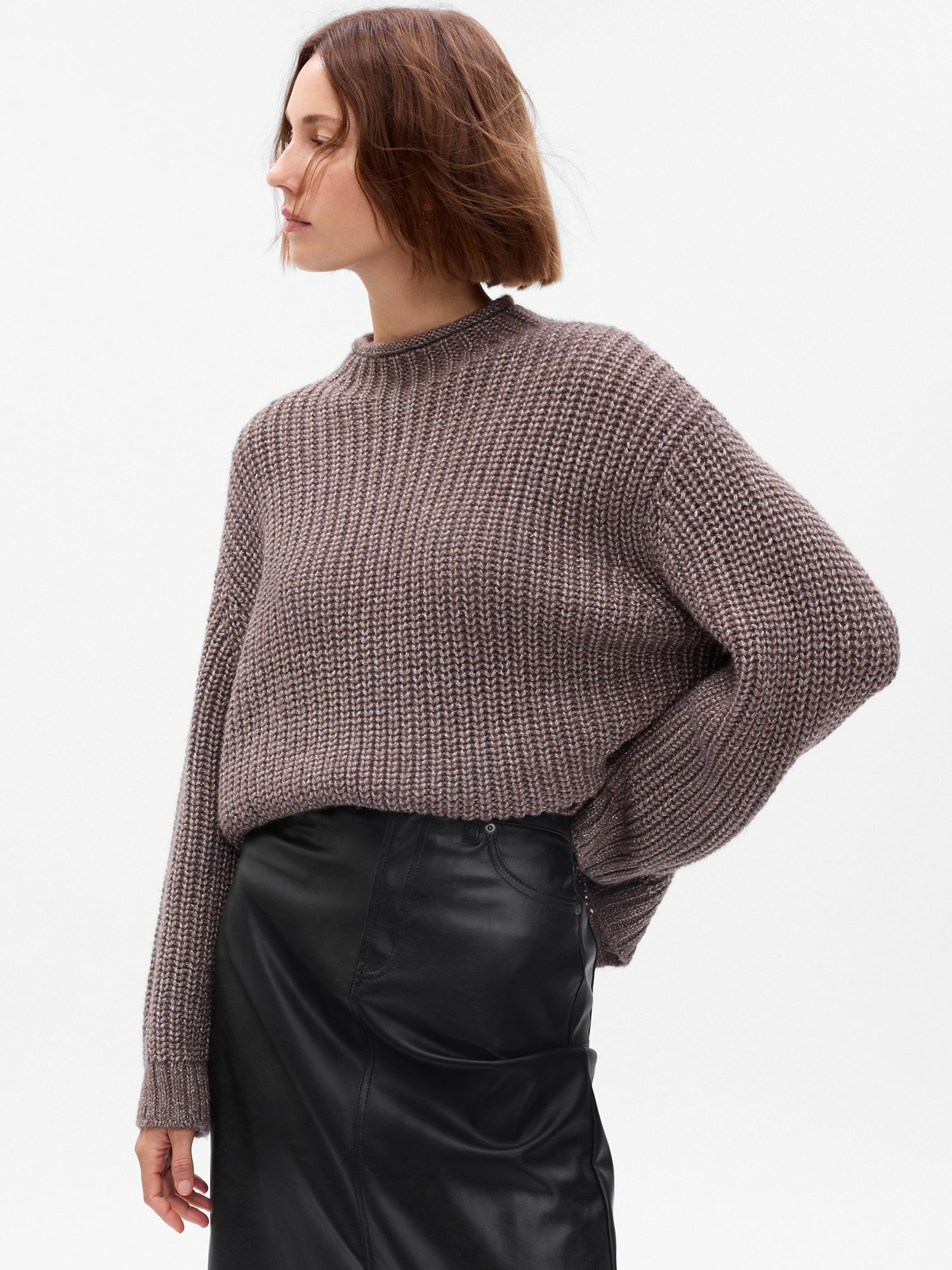 CashSoft Funnel Neck Oversized Sweater