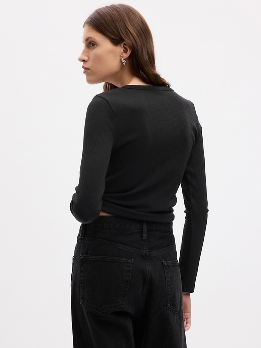 2 of 8 showing, with the color BLACK of product Modern Jewel-Button Cardigan