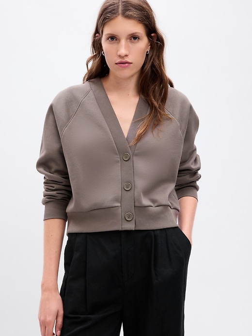 Image number 1 showing, Vintage Soft Cropped Sweatshirt Cardigan