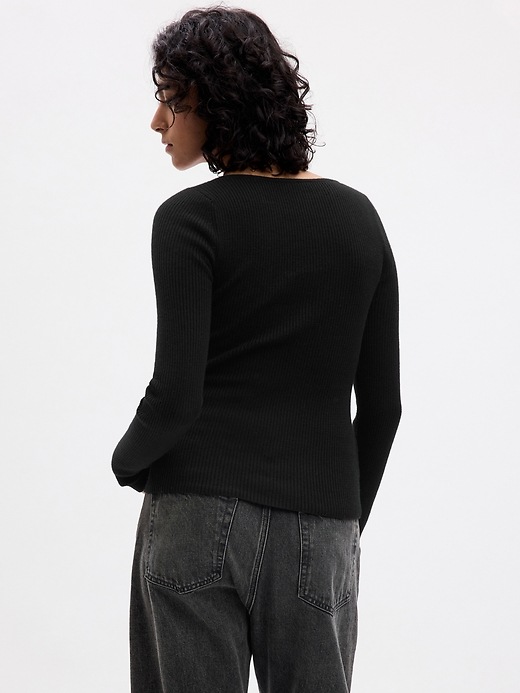 2 of 8 showing, with the color BLACK of product Sweetheart Corset Sweater