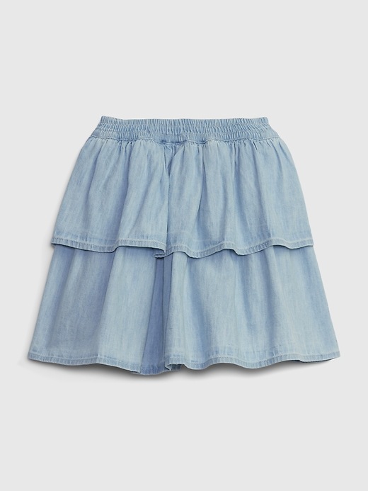 2 of 8 showing, with the color medium wash of product Kids Denim Skort