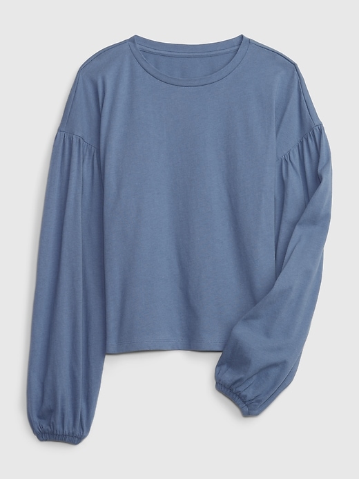 1 of 8 showing, with the color bainbridge blue of product Kids Softspun Balloon Sleeve T-Shirt