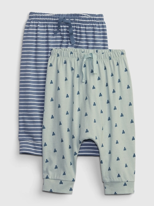 1 of 8 showing, with the color frothy aqua blue of product Baby First Favorites Pull-On Pants (2-Pack)