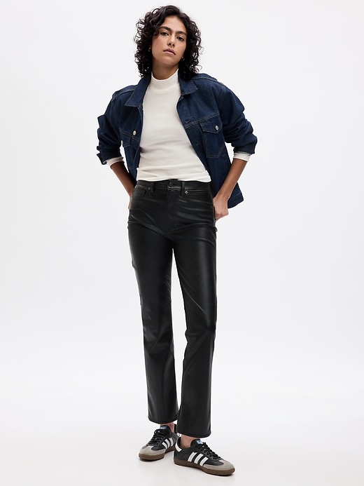 High Rise Vegan Leather Vintage Slim Pants | Gap