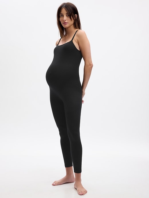 Image number 1 showing, Maternity Rib Jumpsuit